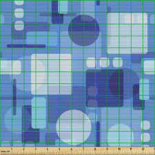 Soyut Parça Kumaş Tekrar Eden Mavi Tonlu Geometrik Şekiller