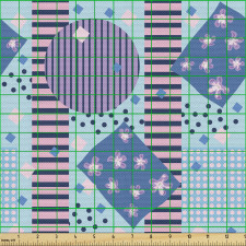 Soyut Parça Kumaş Çiçek Süslemeli Karmaşık Geometrik Şekiller
