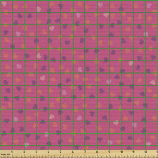 Romantik Parça Kumaş Tekrarlanan Sevimli Kalp Motifleri Deseni