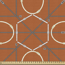 Çizgili Parça Kumaş Geometrik Altıgen Daire Formda Kemer Deseni