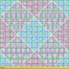 Etnik Parça Kumaş Karo Mozaik Görünümlü Otantik Dantelli Desen