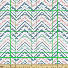 Geometrik Parça Kumaş Pastel Renklerde Etnik Zikzaklı Şeritler