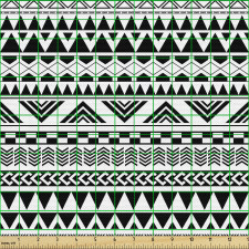 Etnik Parça Kumaş Monokrom Otantik Geleneksel Üçgen Motifleri