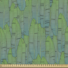 Egzotik Parça Kumaş Üst Üste Çizilmiş Tropik Yaprak Desenleri