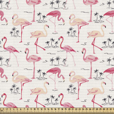 Tropikal Parça Kumaş Flamingolu Desen