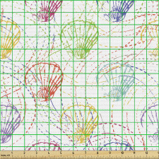Sanatsal Parça Kumaş Soyut Tasarımlı Eskitme Deniz Kabukları 