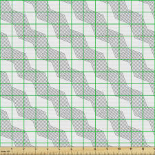 Geometrik Parça Kumaş Akromatik Dalgalı Kıvrımlı İnce Çizgiler