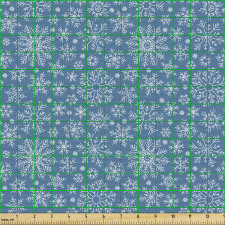 Kış Parça Kumaş Soyut Şık İnce İşlemeli Kar Taneleri Deseni 