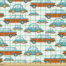 Araba Parça Kumaş Küçük ve Büyük Otomobiller Devamlı Desen