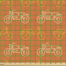 Motosiklet  Parça Kumaş Portakal Tonlu Tasarım Motorlu Desen
