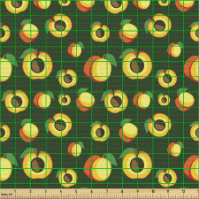 Meyve Parça Kumaş Kayısı Çekirdekleri Desenli
