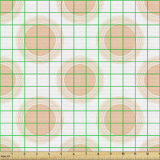 Geometrik Parça Kumaş Retro Pastel Tonlu Daireler Deseni