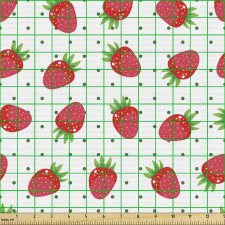 Meyve Parça Kumaş Benekli Arka Plan Üzerinde Taze Çilekler