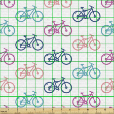 Rengarenk Parça Kumaş Simetrik Eğlenceli Hobi Bisiklet Deseni