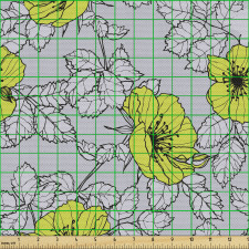 Floral Parça Kumaş Şık Gelincik Desenli