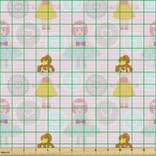 Çizgi Film Parça Kumaş Minik Kız Çocukları Desenli