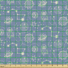 Gökyüzü Parça Kumaş Yıldızlar ve Uzay Desenli
