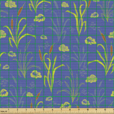 Doğa Parça Kumaş Soyut Sanatsal Su Kamışı Bitkileri Deseni 