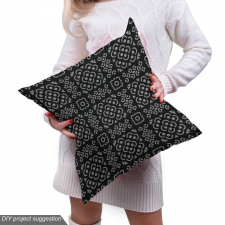 Geometrik Parça Kumaş Klasik Damask Viktorya Karo Çiçek Motifi 