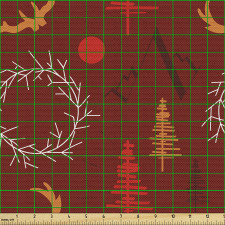 Nordik Parça Kumaş Sıcak Tonlu Tasarım Ağaç ve Dal Çelenkler 