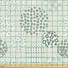Soyut Parça Kumaş Çeşitli Şekilli Daireler Karalamalı Çizimler