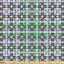 Geometrik Parça Kumaş Modern Tonlarda Noktalı Tasarım Motif