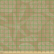 Etnik Parça Kumaş Tekrarlı Deniz Kabukları Egzotik Soft Dizaynı