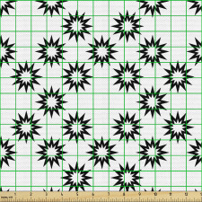 Geometrik Parça Kumaş Monokrom Tekrarlı Soyut Yıldız Parçaları 