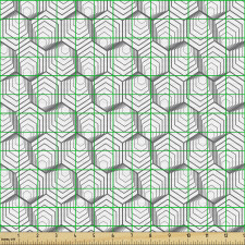 Geometrik Parça Kumaş Poligonal İlüzyonel Altıgen Küpler Deseni