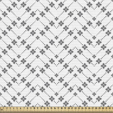 Geometrik Parça Kumaş Monokrom Görünümlü Zikzaklı Noktalı Şerit