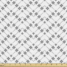 Geometrik Parça Kumaş Monokrom Görünümlü Zikzaklı Noktalı Şerit