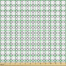 Geometrik Parça Kumaş Küçük Pötikareli Kare Daire Kompozisyonu
