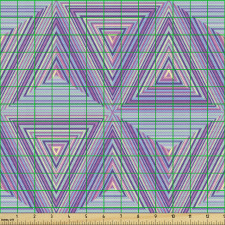 Geometrik Parça Kumaş Modern İç İçe Çizgili Görünüm Üçgenler