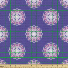 Spiritüal Parça Kumaş Mor Mistik Hayat Çiçeği Devamlı Desen