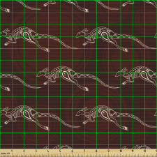 Tribal Parça Kumaş Borda Tonlarında Arka Plan Üzerinde Kanguru