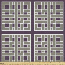 Geometrik Parça Kumaş Simetrik Tasarım Dolanan Şeritli Kareler