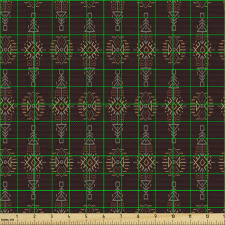 Tribal Parça Kumaş Kabile Temalı Motif Sıcak Toprak Tonlarında