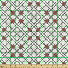 Geometrik Parça Kumaş Kareler ve Yıldızlar Dama Desen 