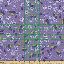 Floral Parça Kumaş Lavanta Çiçekleri Desenli