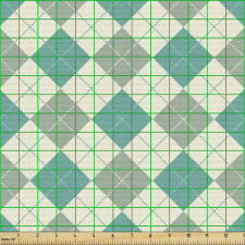 Soyut Parça Kumaş Ekose Desen Temalı Diyagonal Kareli Motifler