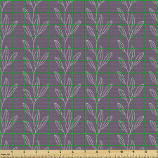 Floral Parça Kumaş Beyaz Yaprak Desenli