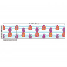 Doğa Parça Kumaş Retro Çizgili Ananas Desenli