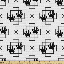 Hayvan Parça Kumaş Geometrik Motif Süslemeli Köpek Ayak İzleri