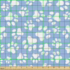 Hayvan Parça Kumaş Tekrar Eden Kedi ve Köpek Ayak İzleri Deseni