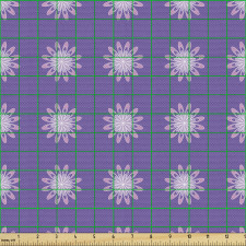 Floral Parça Kumaş Doğa Mor Fon Üzerinde Çiçekler