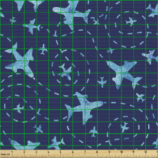 Lacivert Parça Kumaş Düz Arka Plan Üzerine Tekrarlı Uçak Deseni