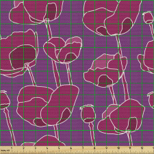 Çiçek Parça Kumaş Düz Arka Planda Sanatsal Tekrarlı Gül Motifi 
