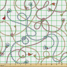 Denizcilik Parça Kumaş Çizgi Desenli Gemi Halatları Çizimleri