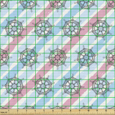Marin Parça Kumaş Çapraz Aşınmış Şeritl ve Gemi Dümeni Çizimi