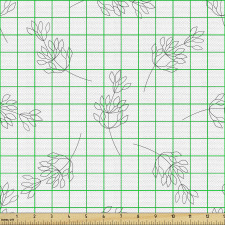 Floral Parça Kumaş Beyaz Fon Üstünde Siyah Beyaz Yapraklar